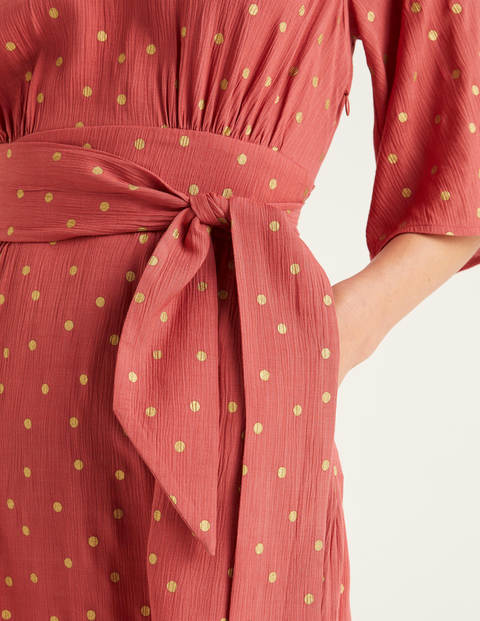 Dominique Belted Dress - Rouge, Polka Spot Dominique Belted Dress - Rouge, Polka Spot
