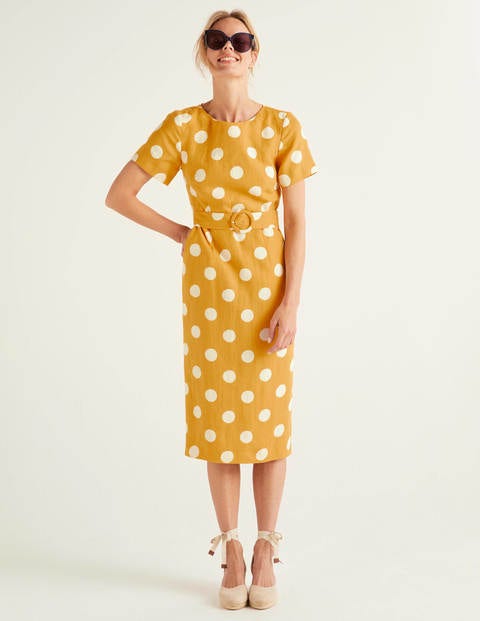 Hazel Belted Linen Dress - Tuscan Sun, Brand Spot Hazel Belted Linen Dress - Tuscan Sun, Brand Spot