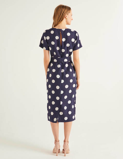 Hazel Belted Linen Dress - French Navy, Brand Spot Hazel Belted Linen Dress - French Navy, Brand Spot