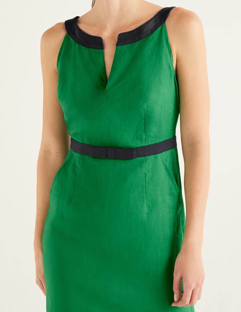 green linen dress