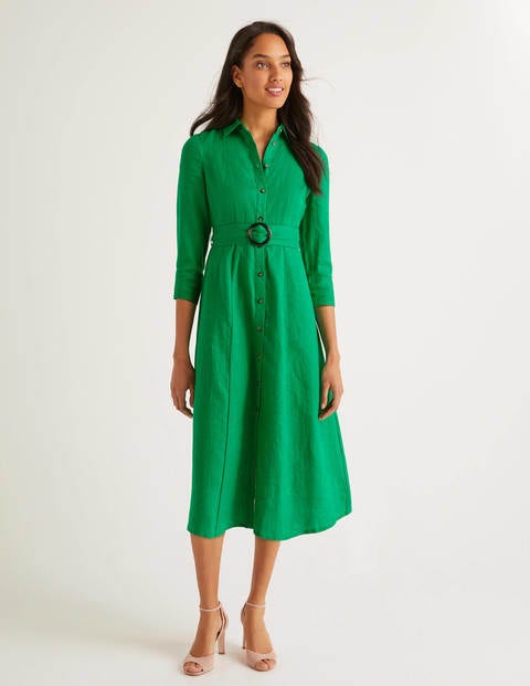 boden linen shirt dress