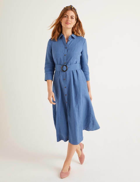 boden linen shirt dress