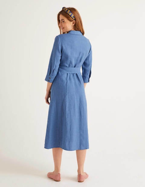 Olivia Linen Shirt Dress - Delave Olivia Linen Shirt Dress - Delave
