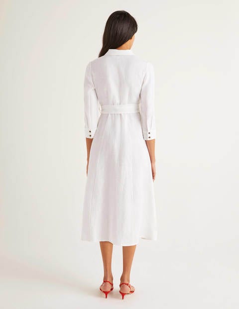 Olivia Linen Shirt Dress - White Olivia Linen Shirt Dress - White