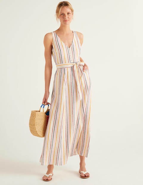 Livia Linen Maxi Dress - Multi Stripe Livia Linen Maxi Dress - Multi Stripe