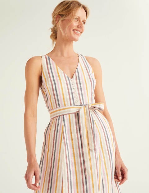 Livia Linen Maxi Dress - Multi Stripe Livia Linen Maxi Dress - Multi Stripe