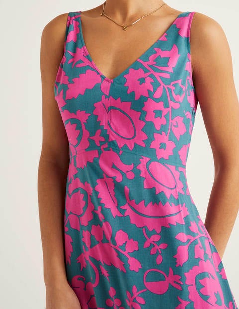 Rosaline Midi Dress - Party Pink, Tropical Retreat Rosaline Midi Dress - Party Pink, Tropical Retreat