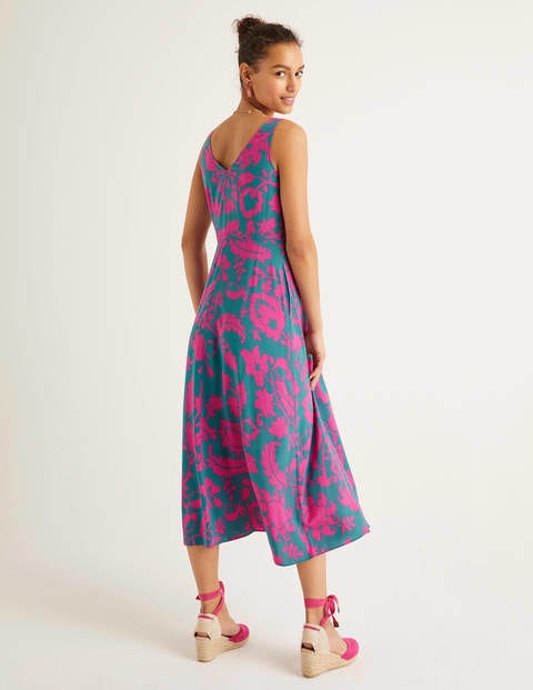 Rosaline Midi Dress - Party Pink, Tropical Retreat Rosaline Midi Dress - Party Pink, Tropical Retreat