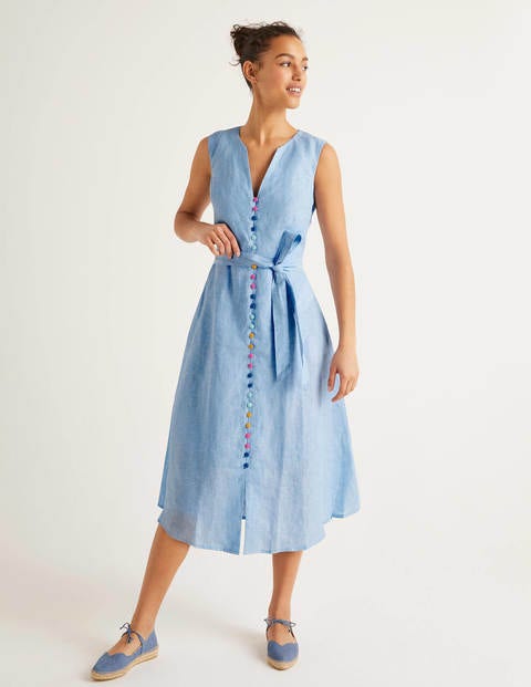 boden white linen dress