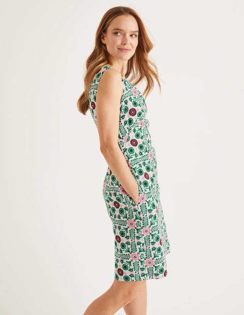 Tatiana Textured Dress - Ivory, Trellis Tile Tatiana Textured Dress - Ivory, Trellis Tile
