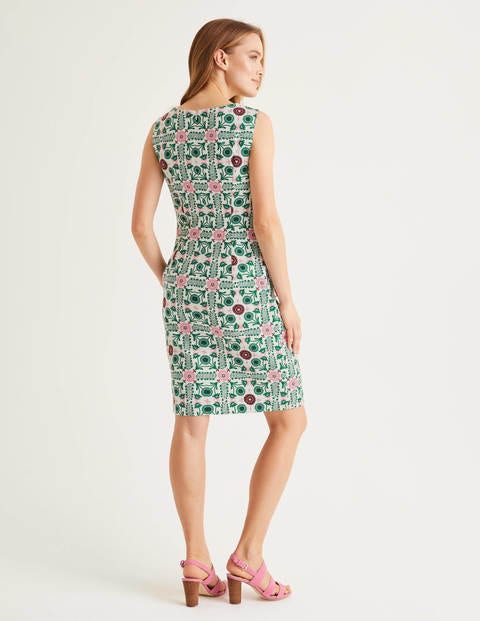 Tatiana Textured Dress - Ivory, Trellis Tile Tatiana Textured Dress - Ivory, Trellis Tile