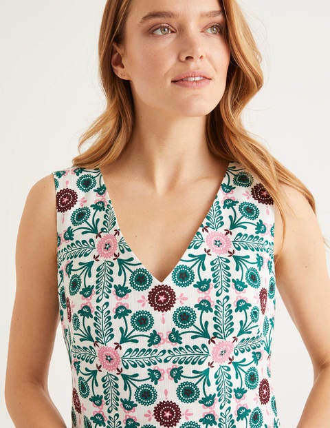 Tatiana Textured Dress - Ivory, Trellis Tile Tatiana Textured Dress - Ivory, Trellis Tile