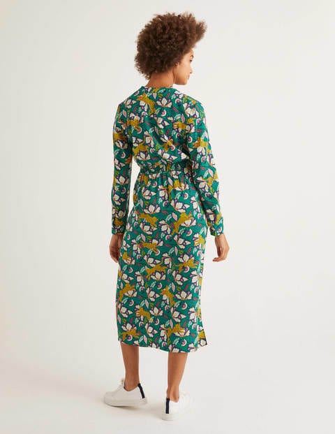 Marina Midi Dress - Forest, Cheetah Bloom Marina Midi Dress - Forest, Cheetah Bloom