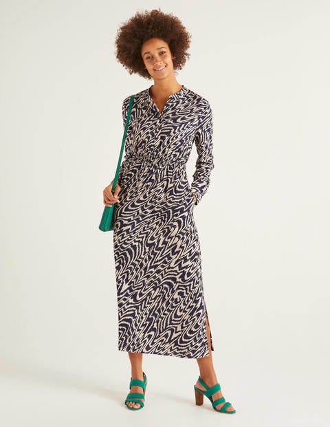 Marina Midi Dress - French Navy, Ripple Marina Midi Dress - French Navy, Ripple