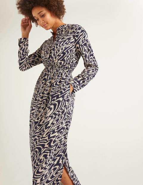 Marina Midi Dress - French Navy, Ripple Marina Midi Dress - French Navy, Ripple