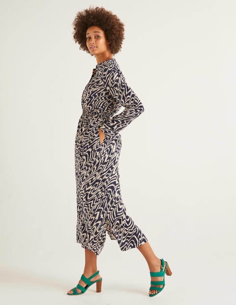 Marina Midi Dress - French Navy, Ripple Marina Midi Dress - French Navy, Ripple
