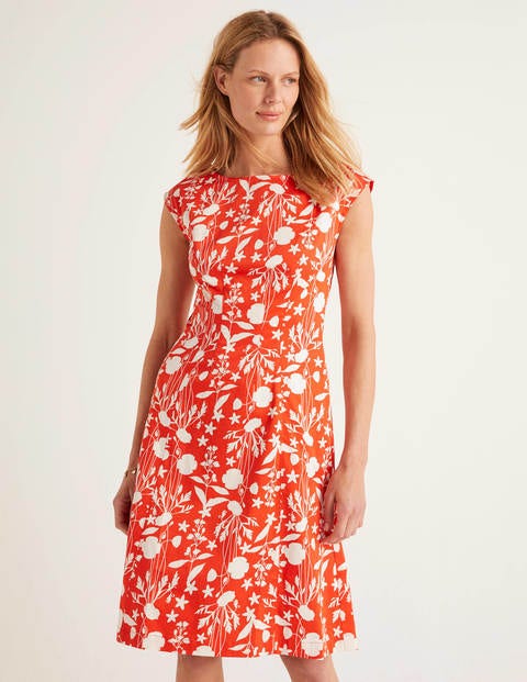 Rosamund Dress - Orange Red, Garden Charm Rosamund Dress - Orange Red, Garden Charm