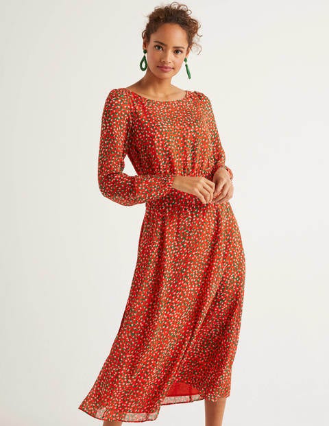 Ingrid Midi Dress - Orange Sunset, Speckle Ingrid Midi Dress - Orange Sunset, Speckle