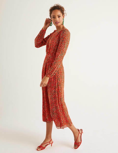 Ingrid Midi Dress - Orange Sunset, Speckle Ingrid Midi Dress - Orange Sunset, Speckle