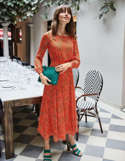 Ingrid Midi Dress - Orange Sunset, Speckle Ingrid Midi Dress - Orange Sunset, Speckle