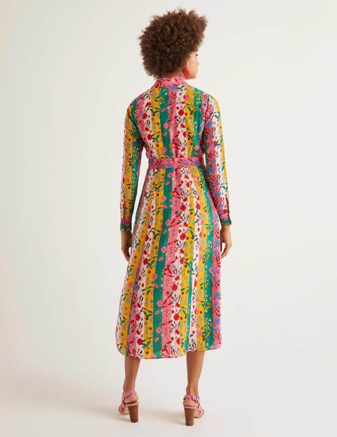 long silk shirt dress