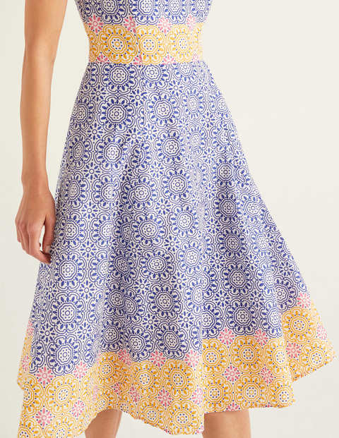 Deborah Kleid - Renaissance-Blau, Sonnenmuster Deborah Kleid - Renaissance-Blau, Sonnenmuster