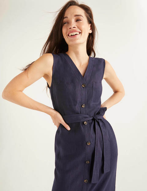 Catriona Linen Dress - Navy Catriona Linen Dress - Navy