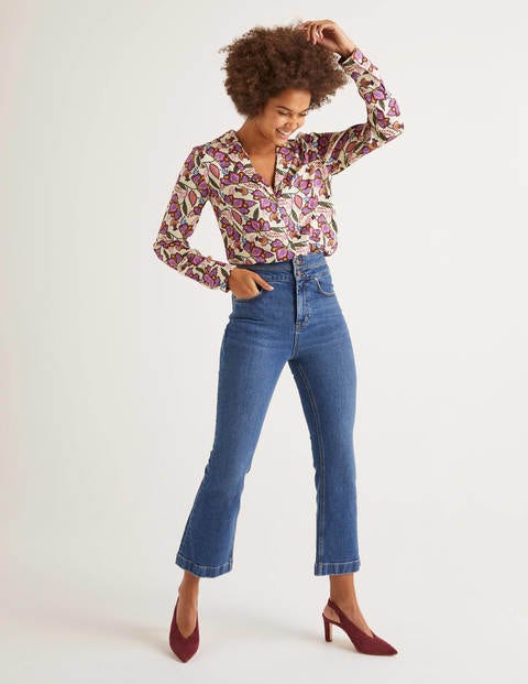 Sierra Blouse - Ivory and Rouge, Jungle Bloom Sierra Blouse - Ivory and Rouge, Jungle Bloom