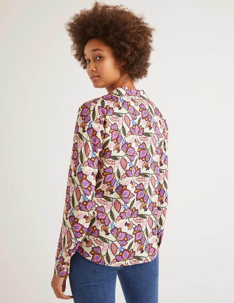 Sierra Blouse - Ivory and Rouge, Jungle Bloom Sierra Blouse - Ivory and Rouge, Jungle Bloom