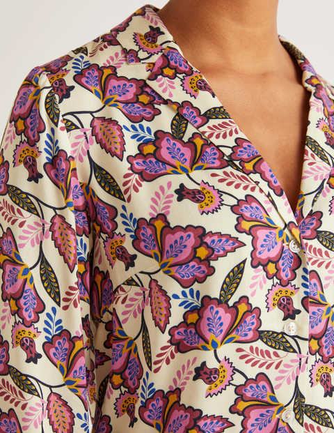 Sierra Blouse - Ivory and Rouge, Jungle Bloom Sierra Blouse - Ivory and Rouge, Jungle Bloom