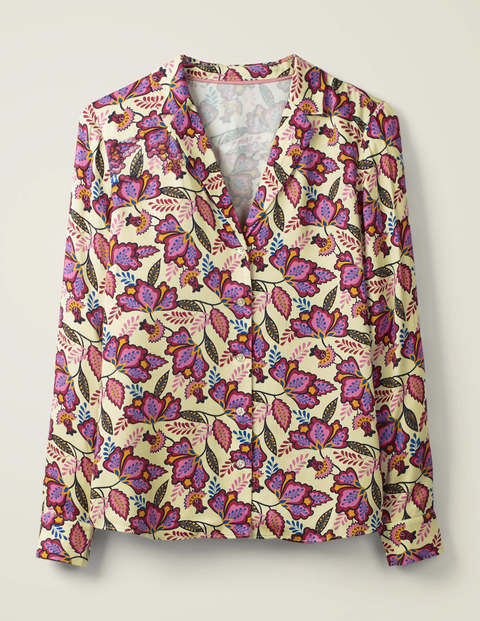 Sierra Blouse - Ivory and Rouge, Jungle Bloom Sierra Blouse - Ivory and Rouge, Jungle Bloom