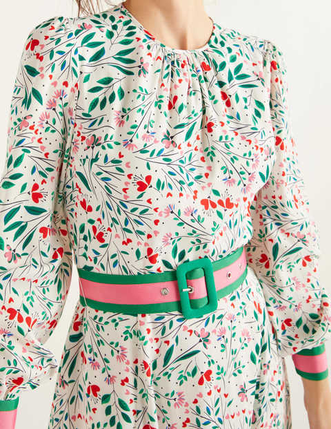 Robe Midi Victoria - Ivoire, motif Garden Party Robe Midi Victoria - Ivoire, motif Garden Party