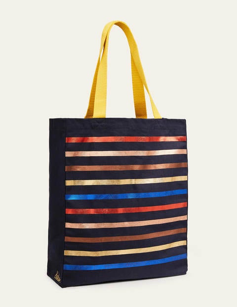 Gemusterter Shopper - Navy Gemusterter Shopper - Navy
