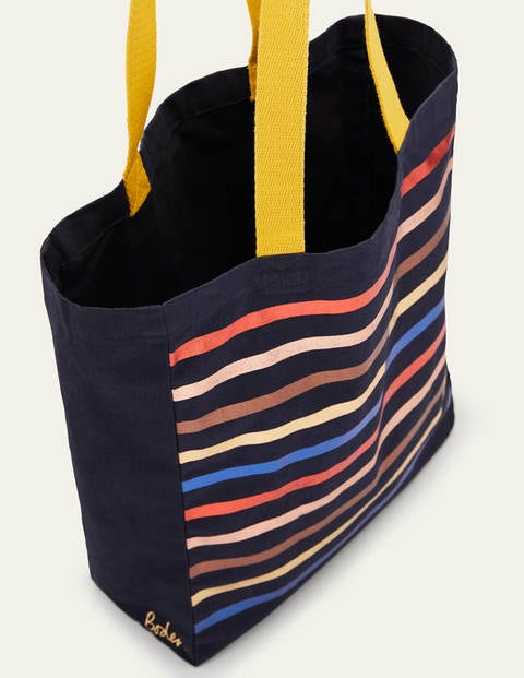 Gemusterter Shopper - Navy Gemusterter Shopper - Navy
