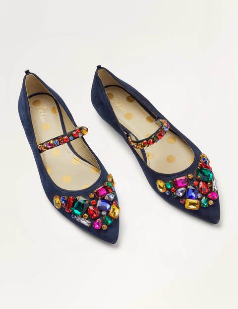 navy glitter flats