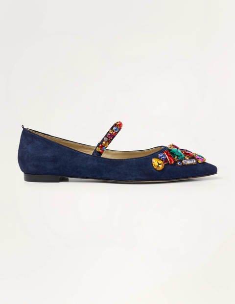 Ballerines Amy ornementées - Joyaux pailleté bleu marine/multi Ballerines Amy ornementées - Joyaux pailleté bleu marine/multi
