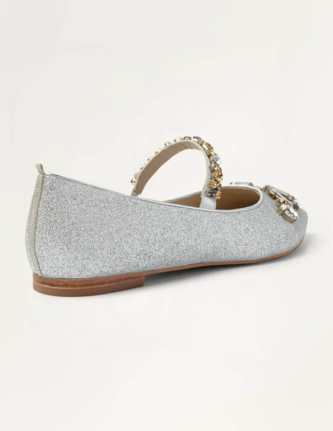 Ballerines Amy ornementées - Joyaux pailleté argenté/transparent Ballerines Amy ornementées - Joyaux pailleté argenté/transparent