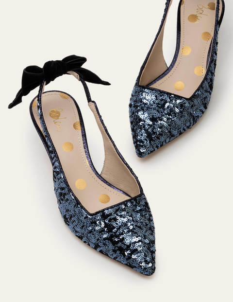 Chaussures Antonia avec bride arrière - Sequins bleu marine Chaussures Antonia avec bride arrière - Sequins bleu marine