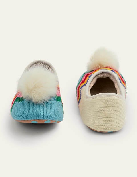 pom pom mule slippers