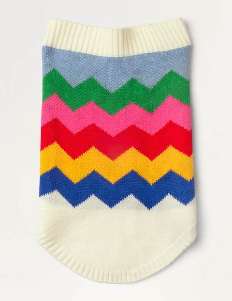 Dog Sweater - Ecru Rainbow Chevron Dog Sweater - Ecru Rainbow Chevron