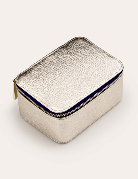 Boîte de rangement en cuir - Doré clair Boîte de rangement en cuir - Doré clair