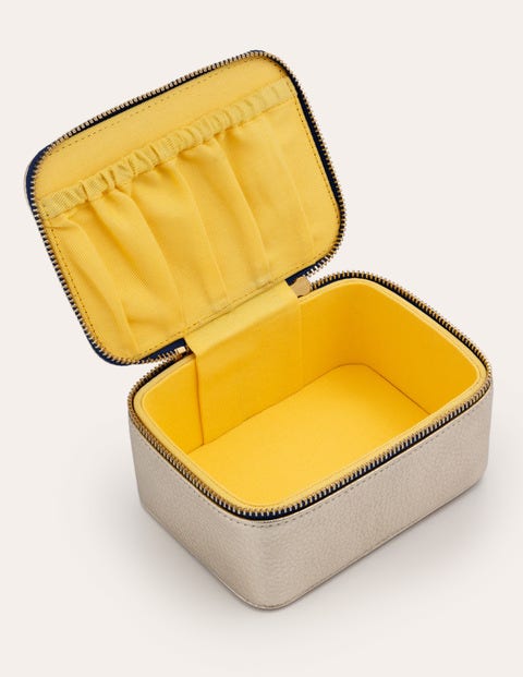 Boîte de rangement en cuir - Doré clair Boîte de rangement en cuir - Doré clair