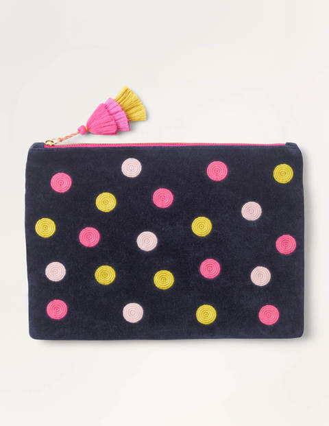 Large Velvet Pouch - Navy Large Velvet Pouch - Navy