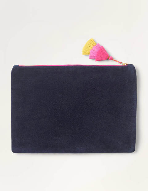 Large Velvet Pouch - Navy Large Velvet Pouch - Navy