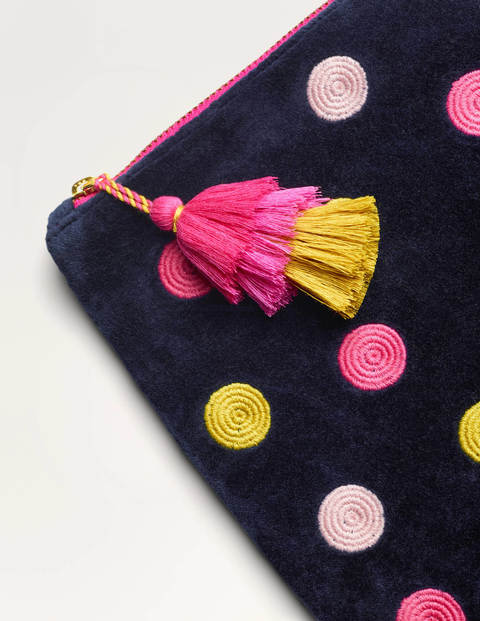 Large Velvet Pouch - Navy Large Velvet Pouch - Navy