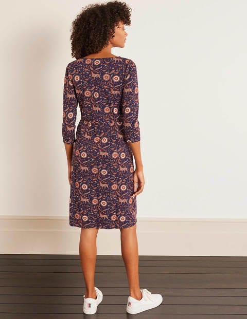 Penny Jersey Dress - Navy, Magical Garden Penny Jersey Dress - Navy, Magical Garden