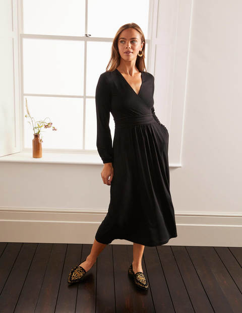 boden black wrap dress