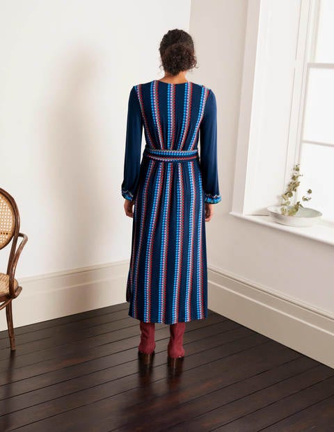 Hayden Jerseykleid - Navy, Auffälliges Bogenmuster Hayden Jerseykleid - Navy, Auffälliges Bogenmuster