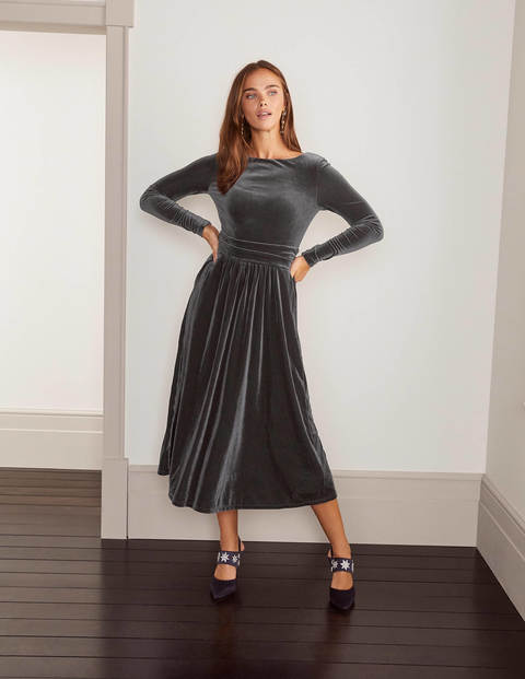 Lois Velvet Dress - Graphite Lois Velvet Dress - Graphite