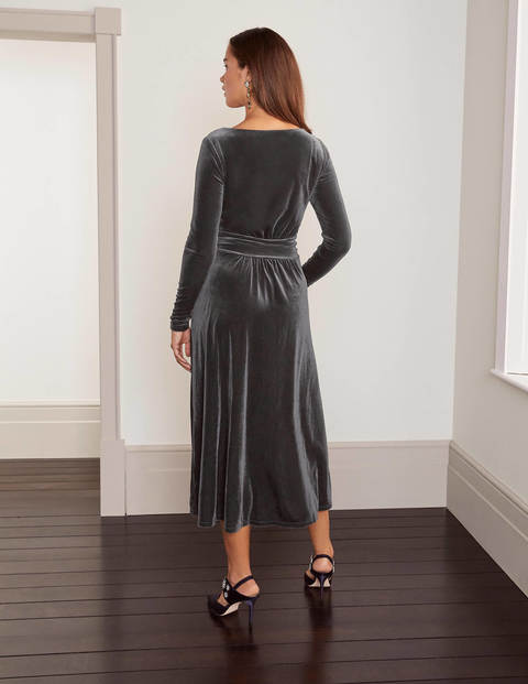 gray velvet dress